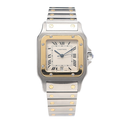 Cartier Stainless Steel 18K Yellow Gold 29mm Santos De Galbee Quartz Watch 1 of 5