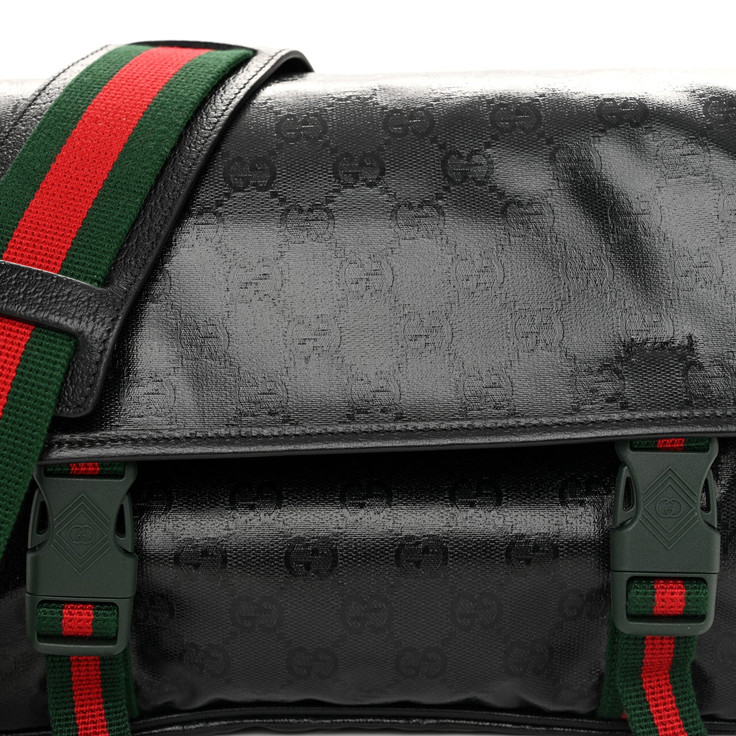 GG Crystal Messenger Bag Black