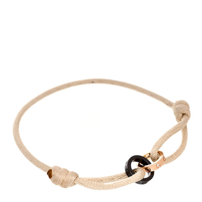 Cartier 18K Pink Gold Ceramic 4 Diamond LOVE Cord Bracelet White 1 of 5
