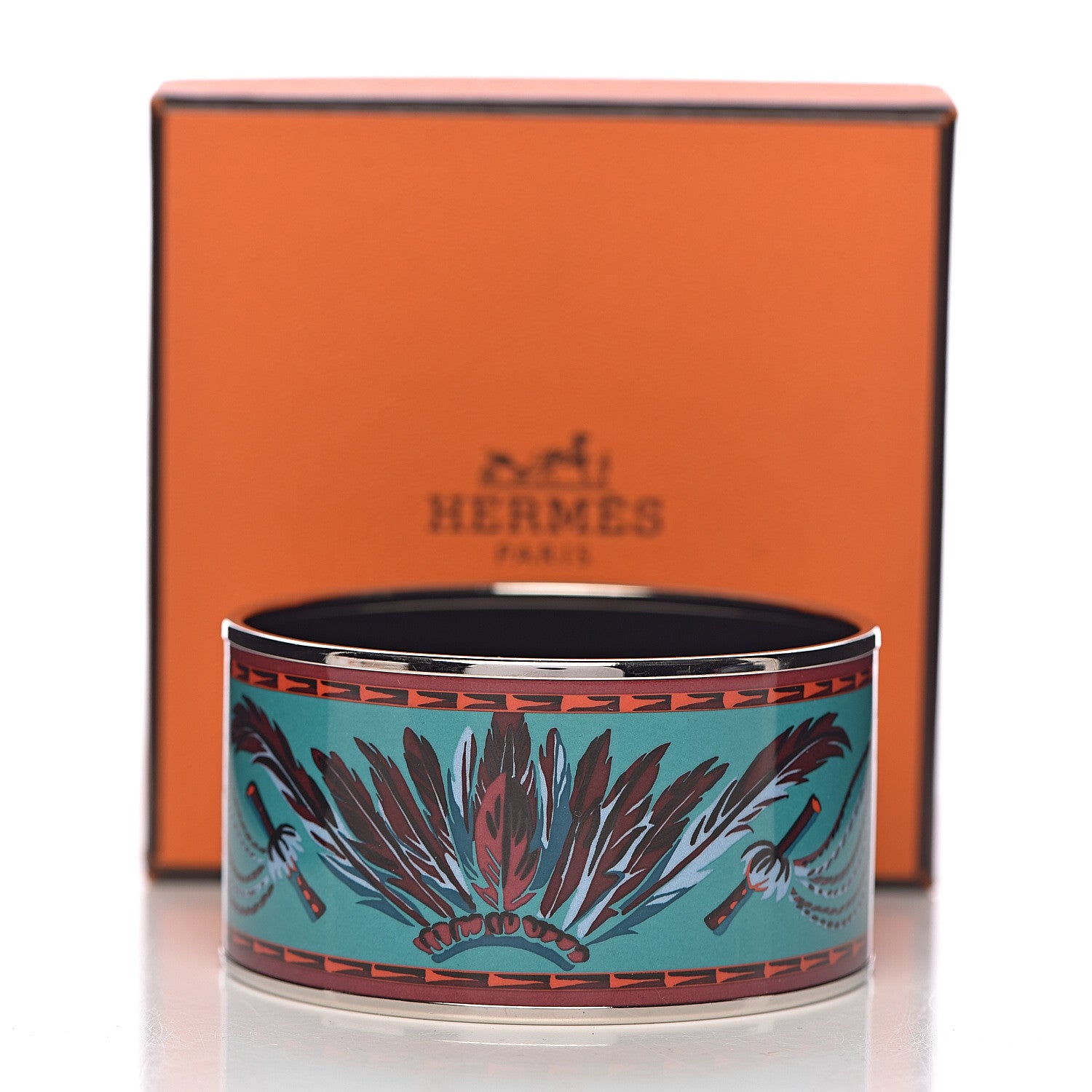 Hermes Enamel Printed Extra Wide Brazil Bracelet 65 Veneneux 6 of 6