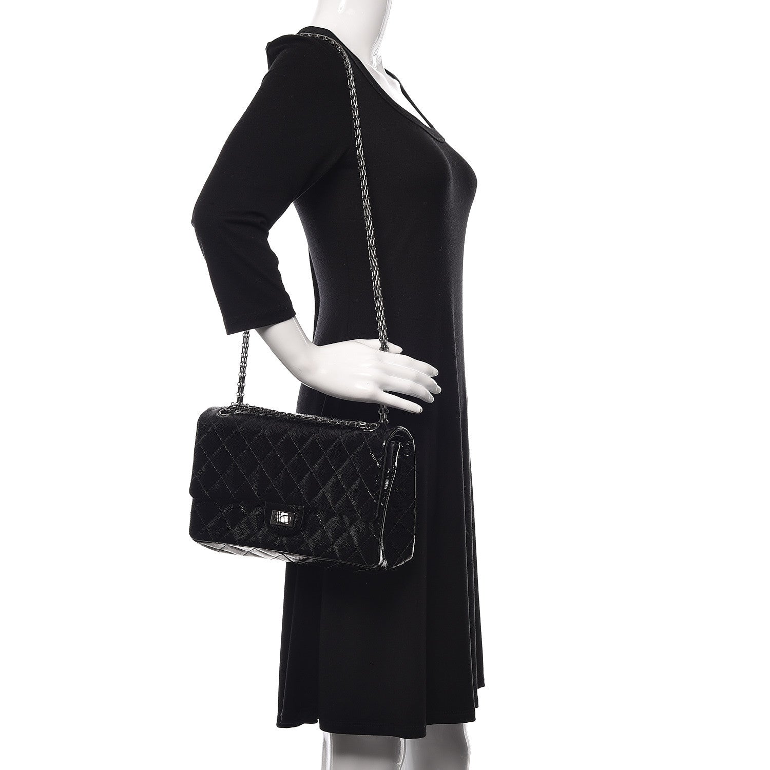 Chanel Patent Caviar Quilted 2.55 Reissue 226 Flap Black 2 of 11