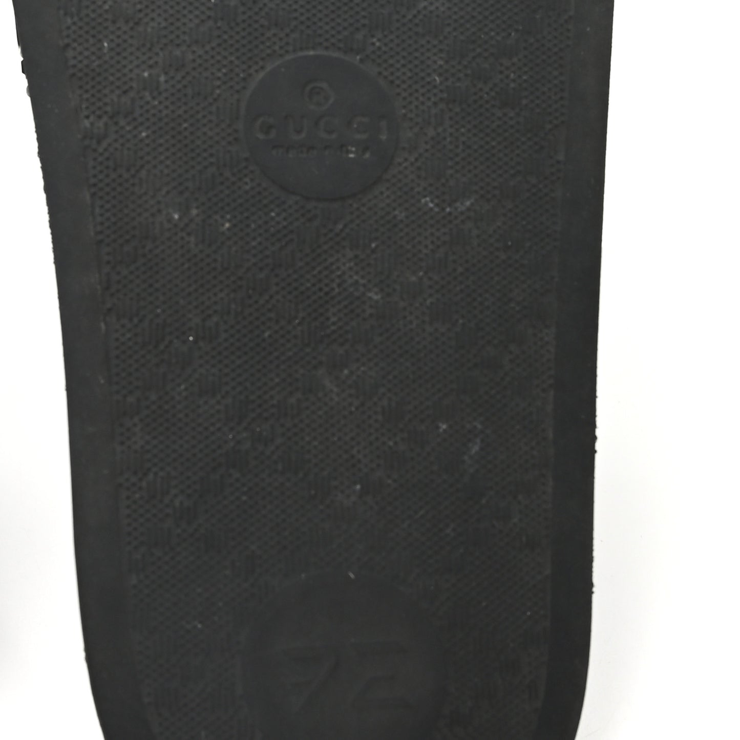 Rubber GG Monogram Perforated Womens Slide Sandals 37 Black