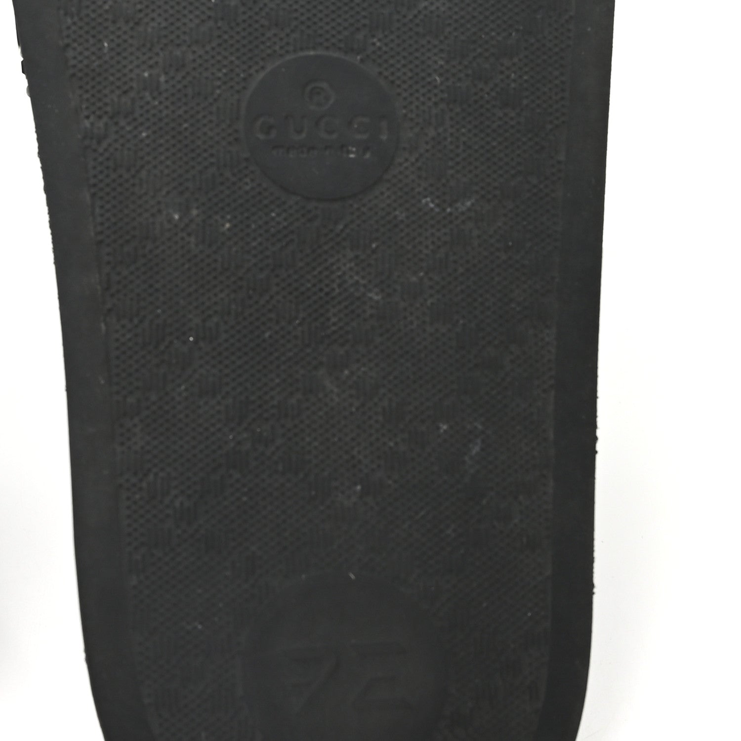 Gucci Rubber GG Monogram Perforated Womens Slide Sandals 37 Black 7 of 8