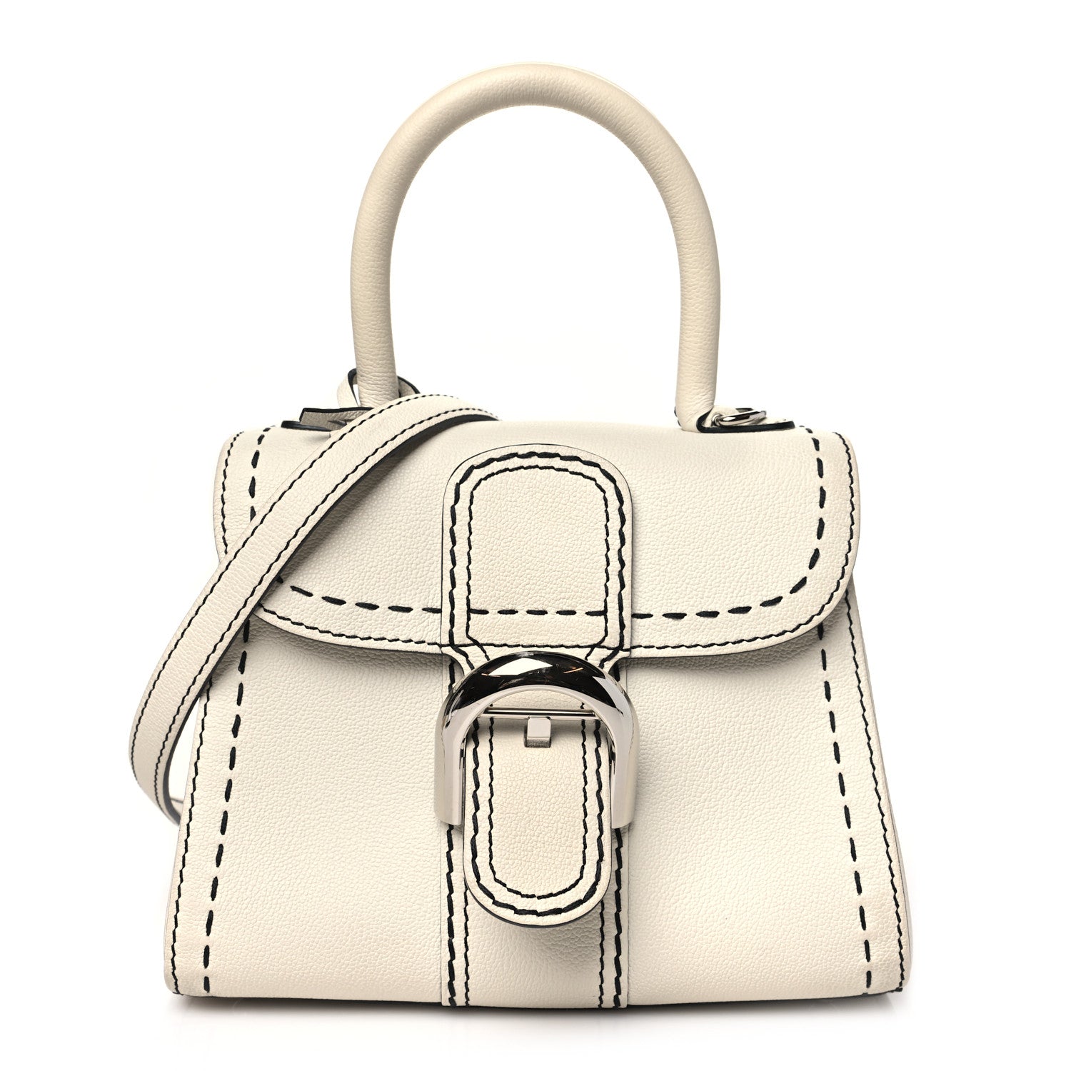 Delvaux Grained Rodeo Calfskin Surpique Mini Brillant Satchel White 1 of 12