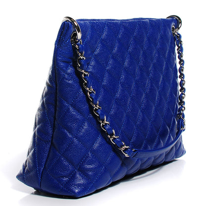 Chanel Caviar Quilted Easy Zip Tote Cobalt Blue 3 of 7
