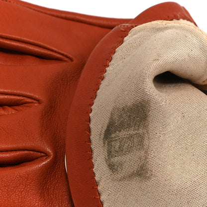 Hermes Lambskin Gloves Orange 5 of 5