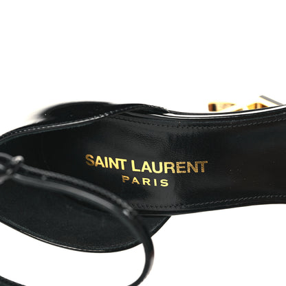 Saint Laurent Patent Calfskin Opyum 110 Sandals 37 Black Gold 8 of 10