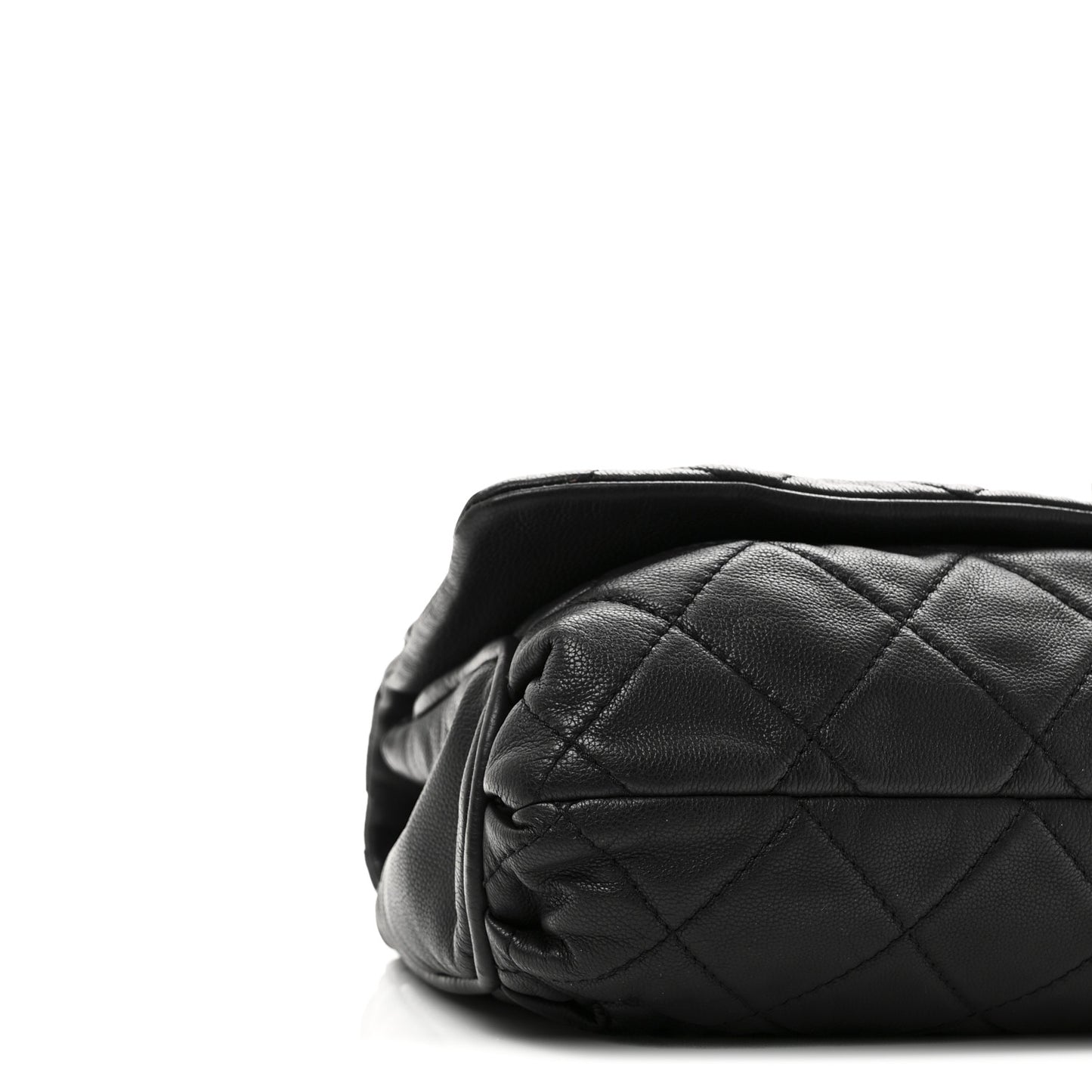 Calfskin Quilted CC Curvy Flap Black