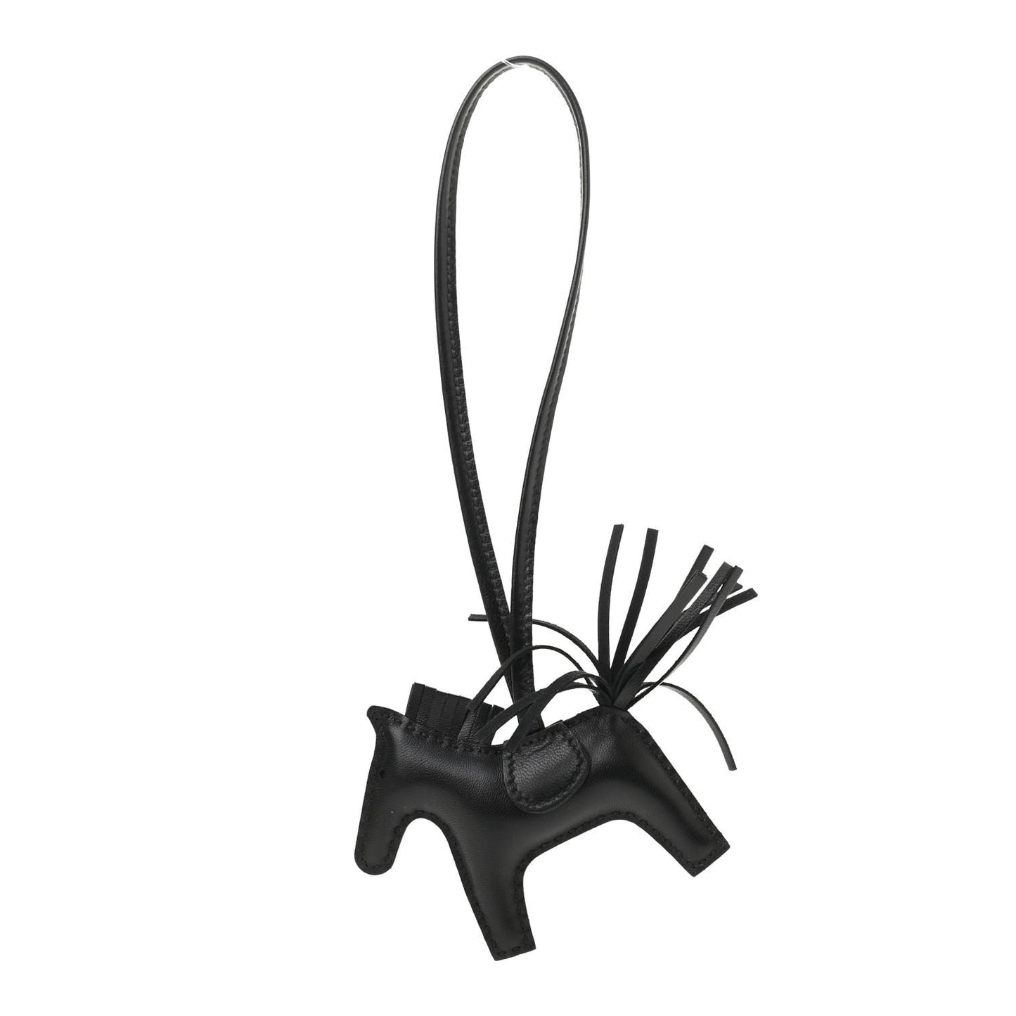 Milo Lambskin Grigri Rodeo Horse Bag Charm PM So Black