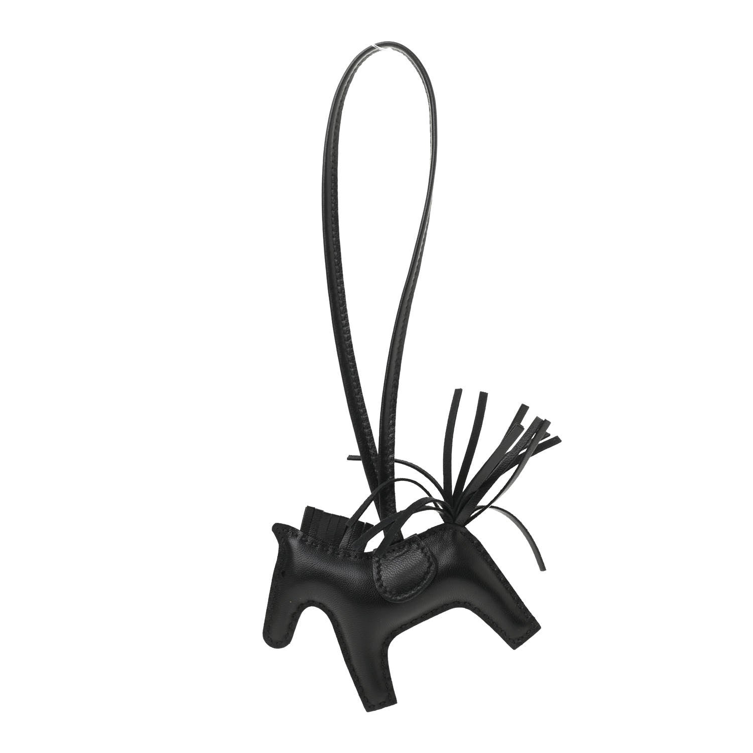 Hermes Milo Lambskin Grigri Rodeo Horse Bag Charm PM So Black 1 of 3