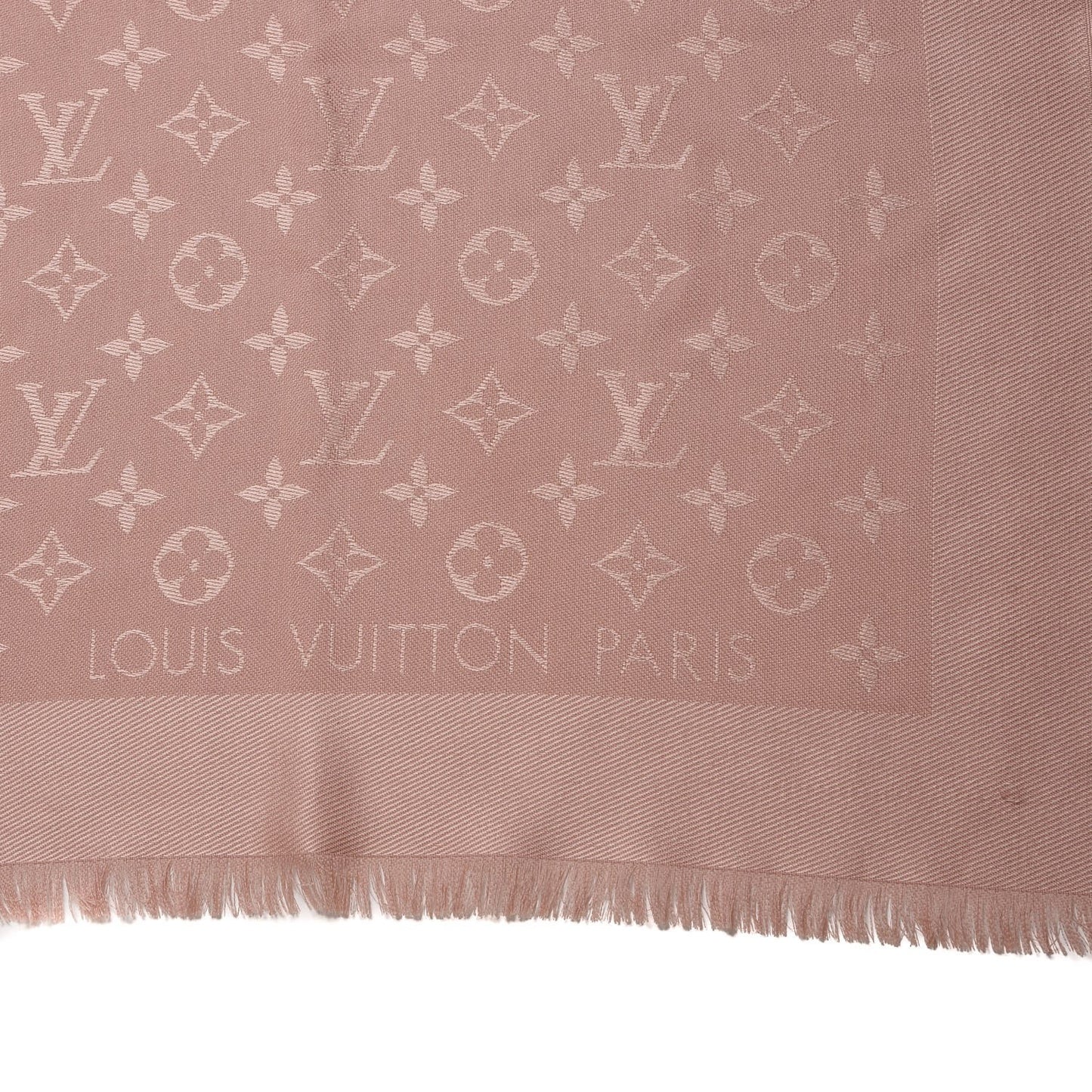 Silk Wool Monogram Shawl Natural