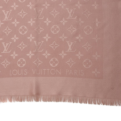 Louis Vuitton Silk Wool Monogram Shawl Natural 3 of 4