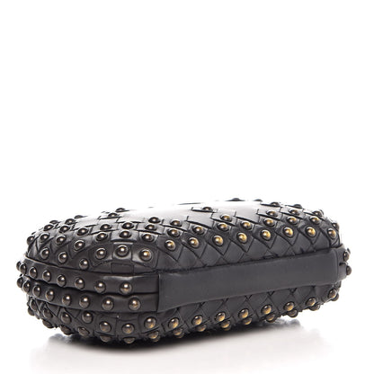 Bottega Veneta Waxy Nappa Intrecciato Knot Studded Clutch Gray 4 of 6