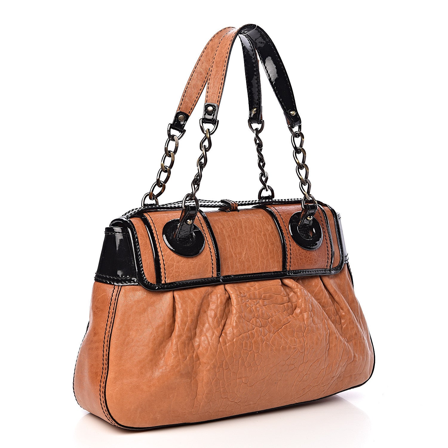 Fendi Nappa Patent B Bag Osso Black 3 of 14