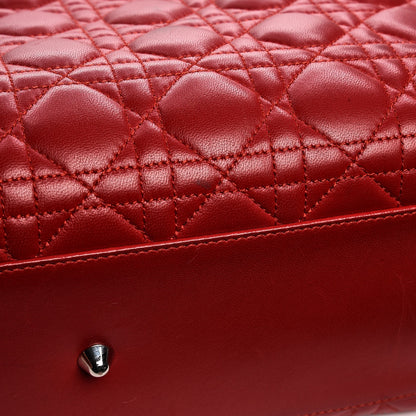 Christian Dior Vintage Lambskin Cannage Large Lady Dior Red 15 of 20