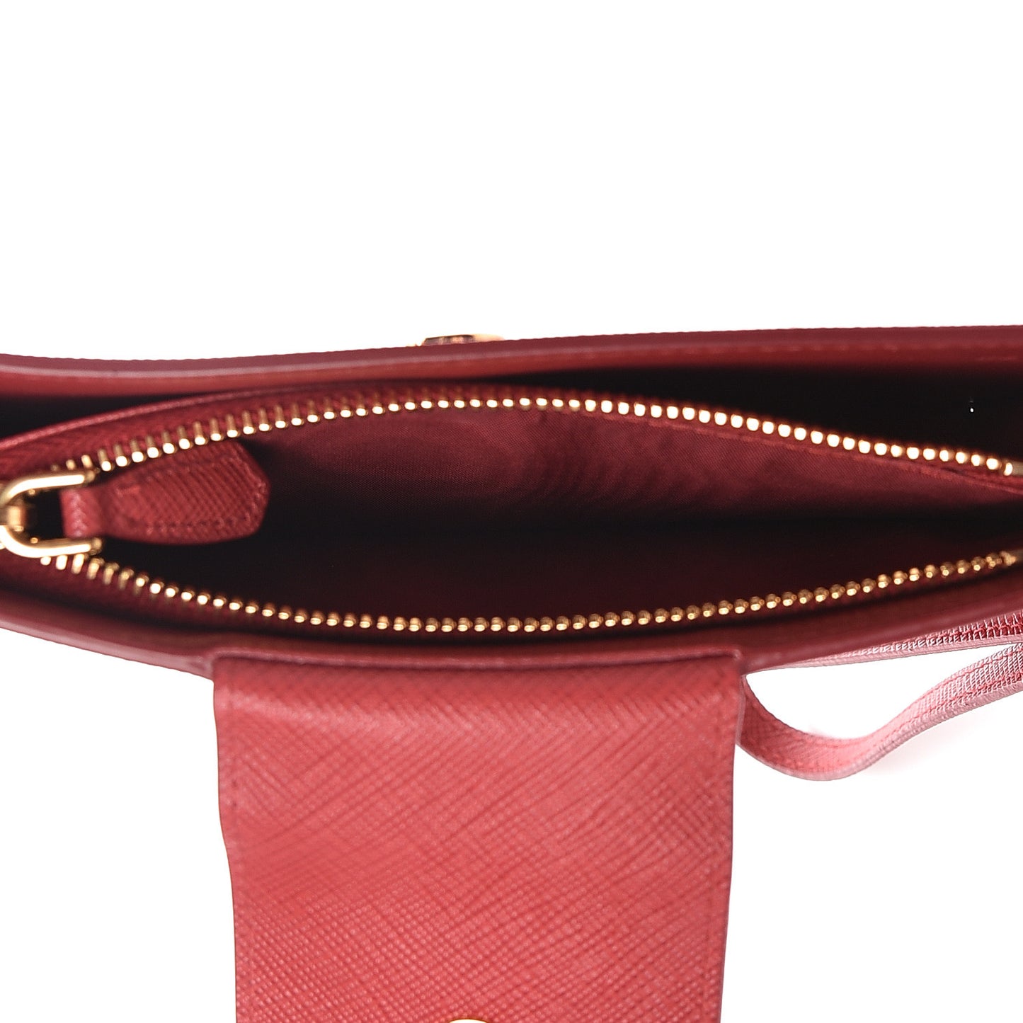 Saffiano Metal Wristlet iPhone Case Fuoco