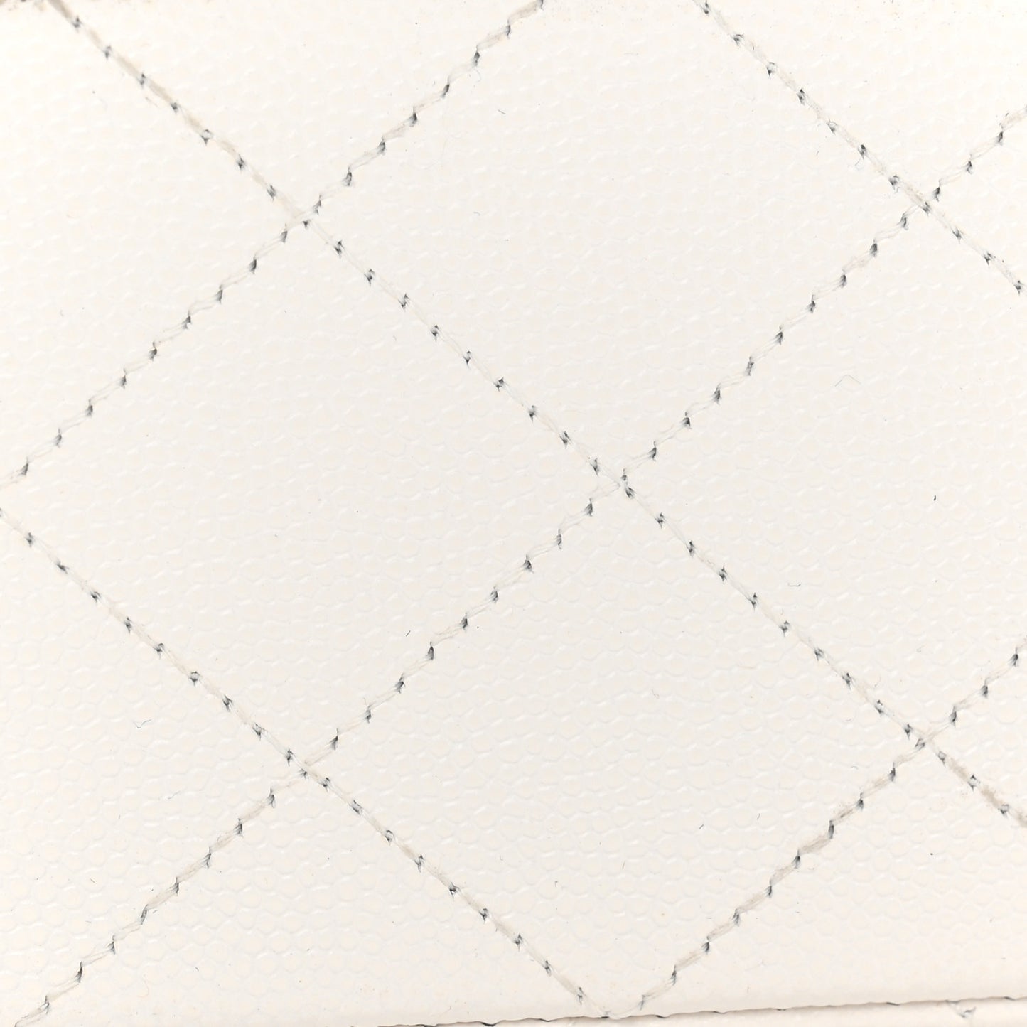 Caviar Quilted Medium Double Flap White