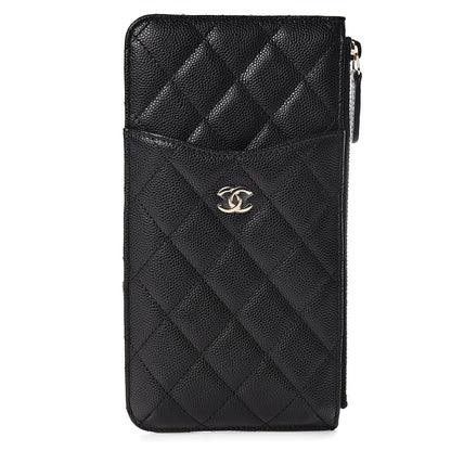 Chanel Caviar Quilted Classic Flat Wallet Pouch Black 1 of 8
