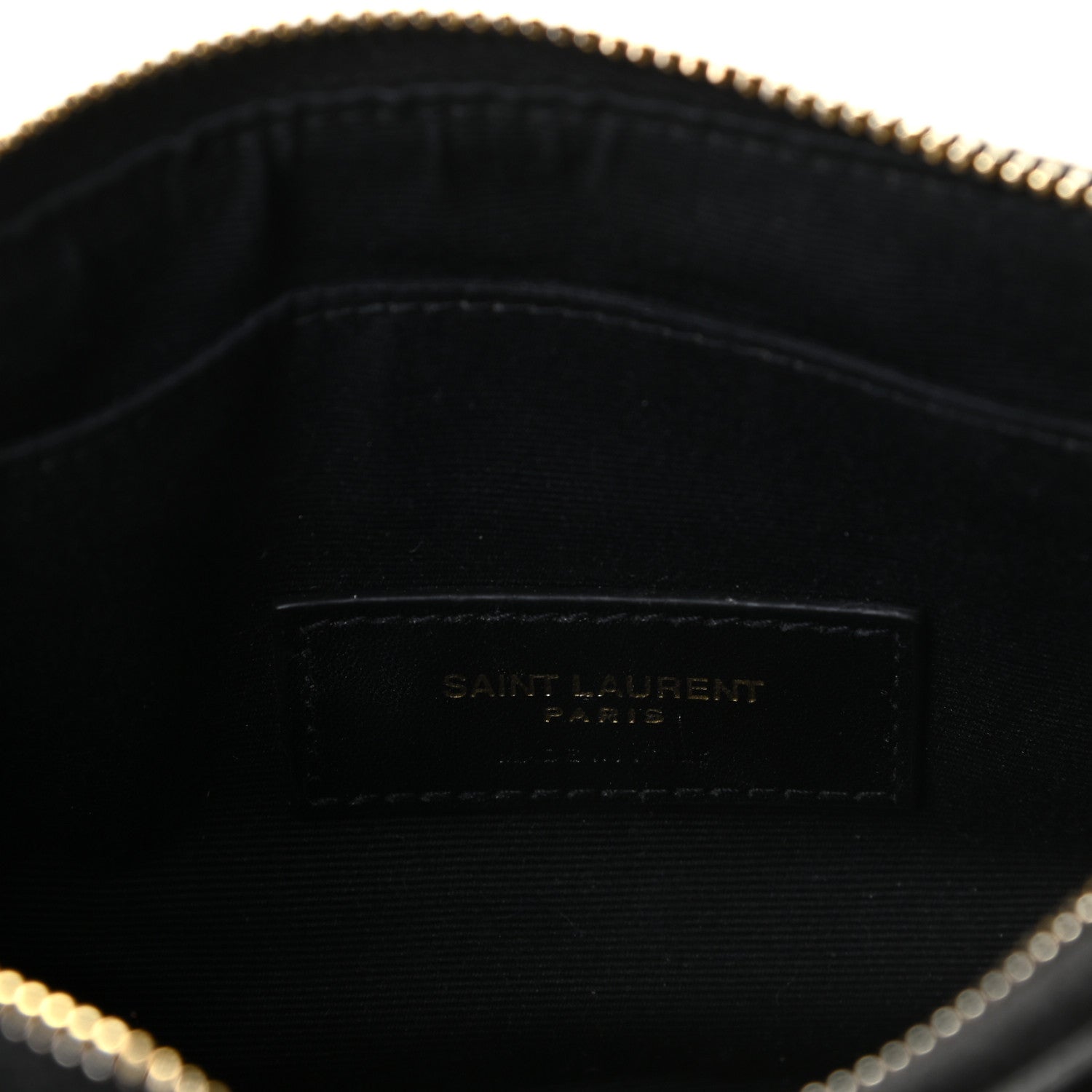 Saint Laurent Grain De Poudre Chevron Monogram Bill Pouch Black 5 of 8