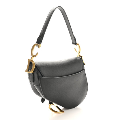 Christian Dior Grained Calfskin Saddle Bag Black 3 of 10
