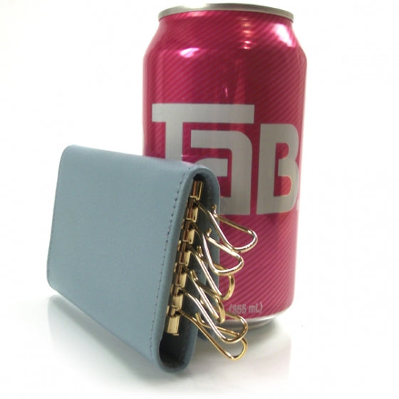 Leather Key Holder Light Blue