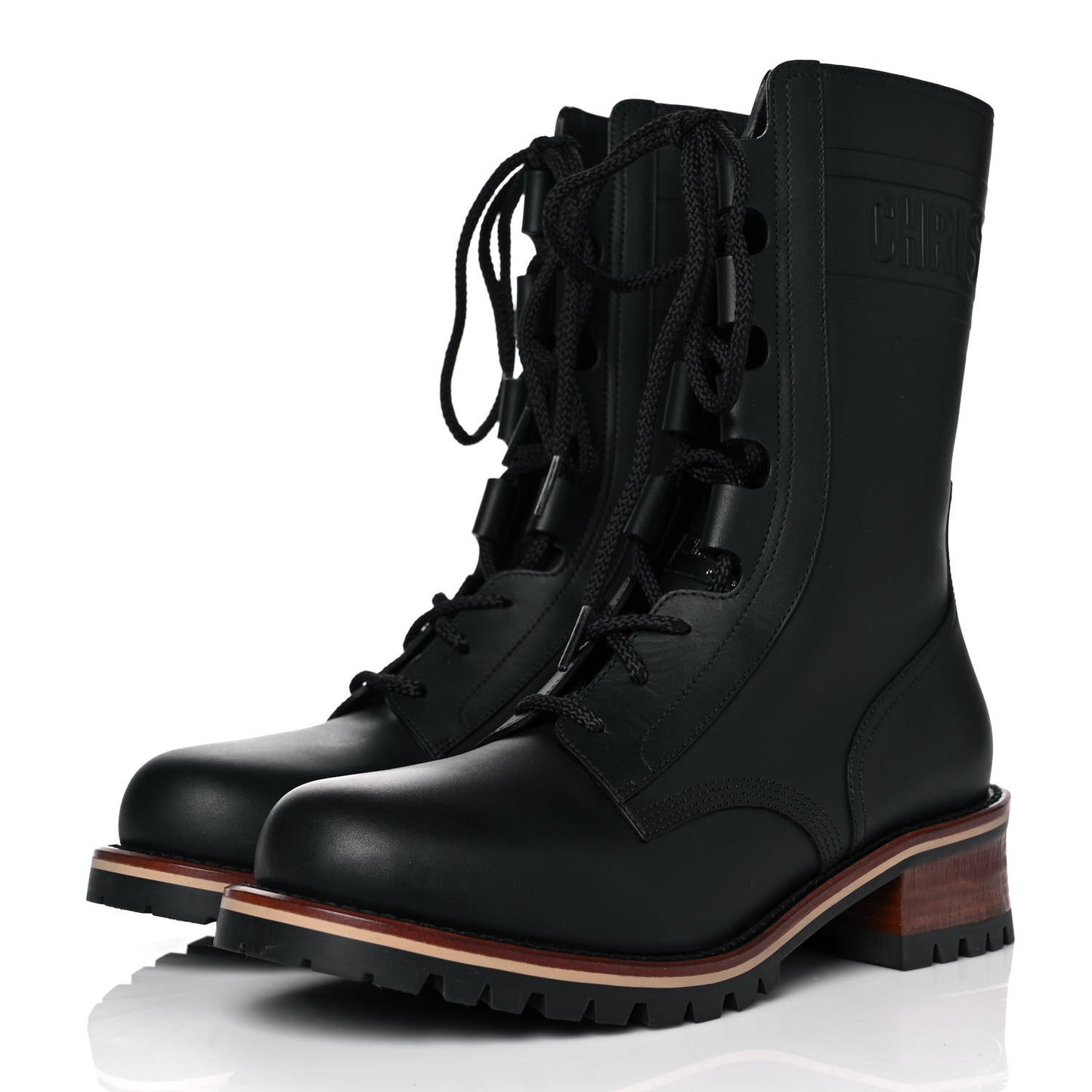 Calfskin Dior Quest 35mm Hiking Boots 38.5 Black