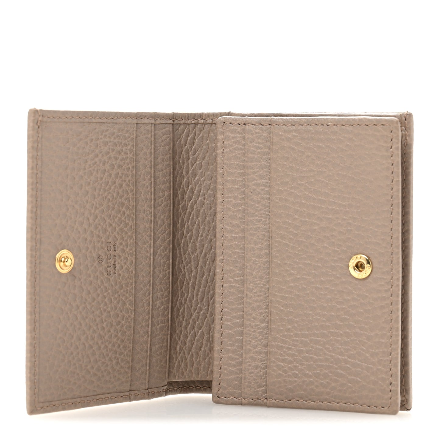 Pebbled Calfskin GG Marmont Card Case Porcelain Rose
