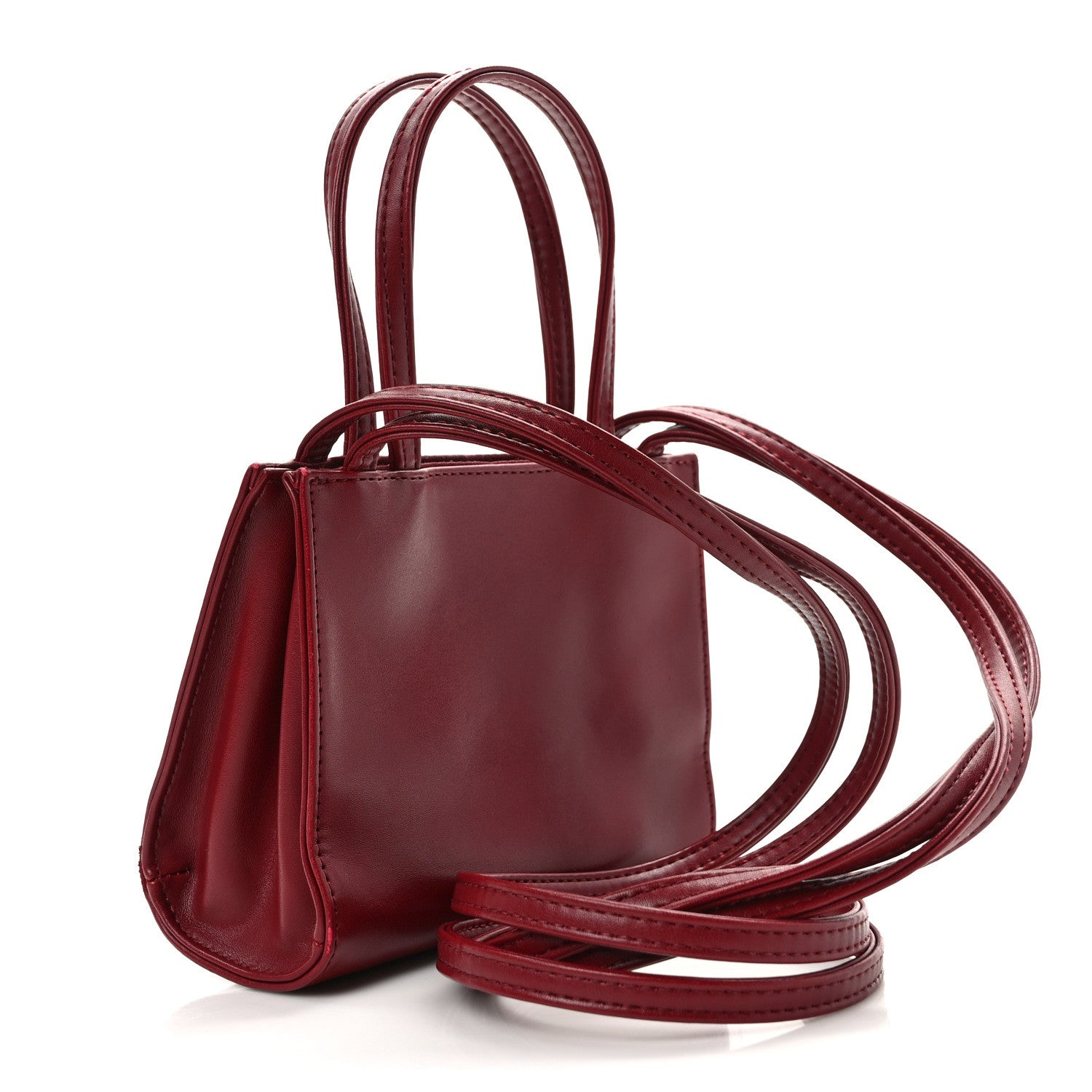 Telfar Vegan Leather Small Shopping Bag Oxblood 3 of 11