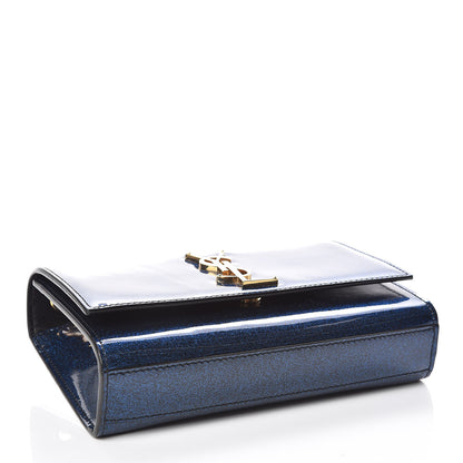 Saint Laurent Glitter Patent Small Monogram Kate Satchel Cobalt 4 of 11