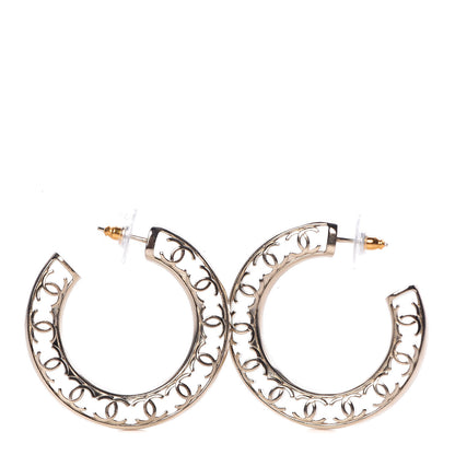 Chanel CC Hoop Earrings Gold 3 of 5