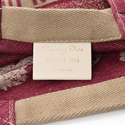 Christian Dior Canvas Print Cruise 2024 Mexico City Tote Ivory Burgundy 6 of 9