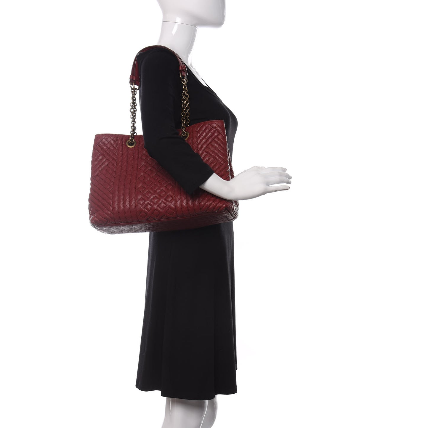Nappa Intrecciato Medium Tote Red