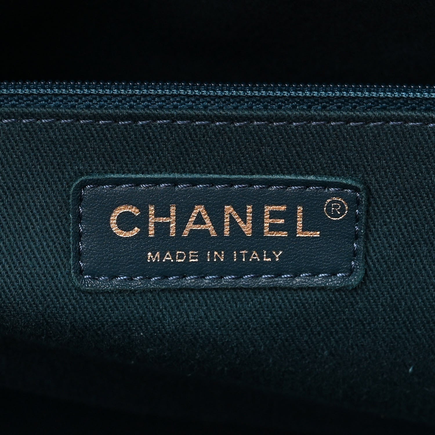 Chanel Aged Calfskin Chevron Large Coco Handle Shopping Tote Blue 8 of 16