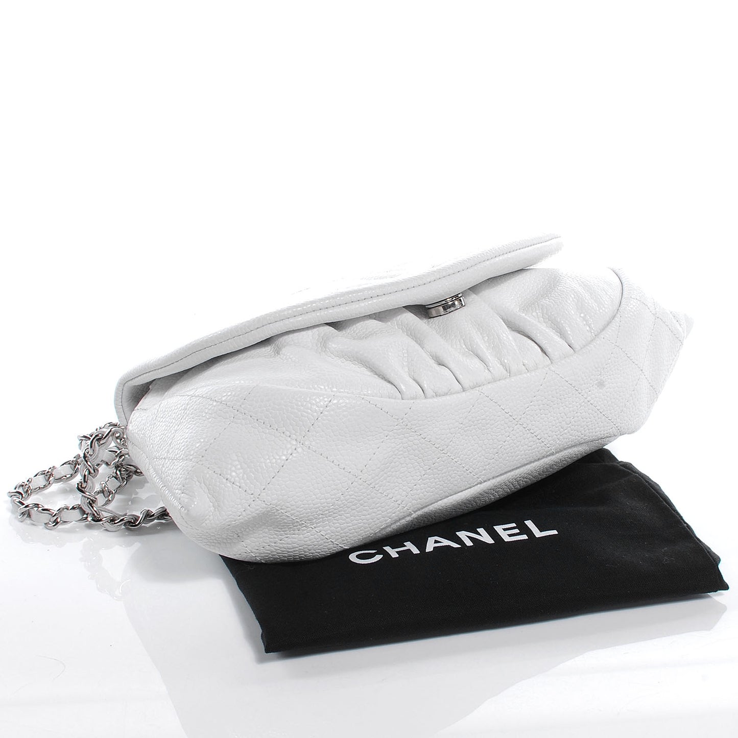 Caviar Half Moon Wallet On Chain WOC White