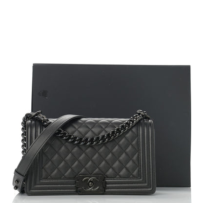 Chanel Caviar Quilted Medium Boy Flap So Black 14 of 14