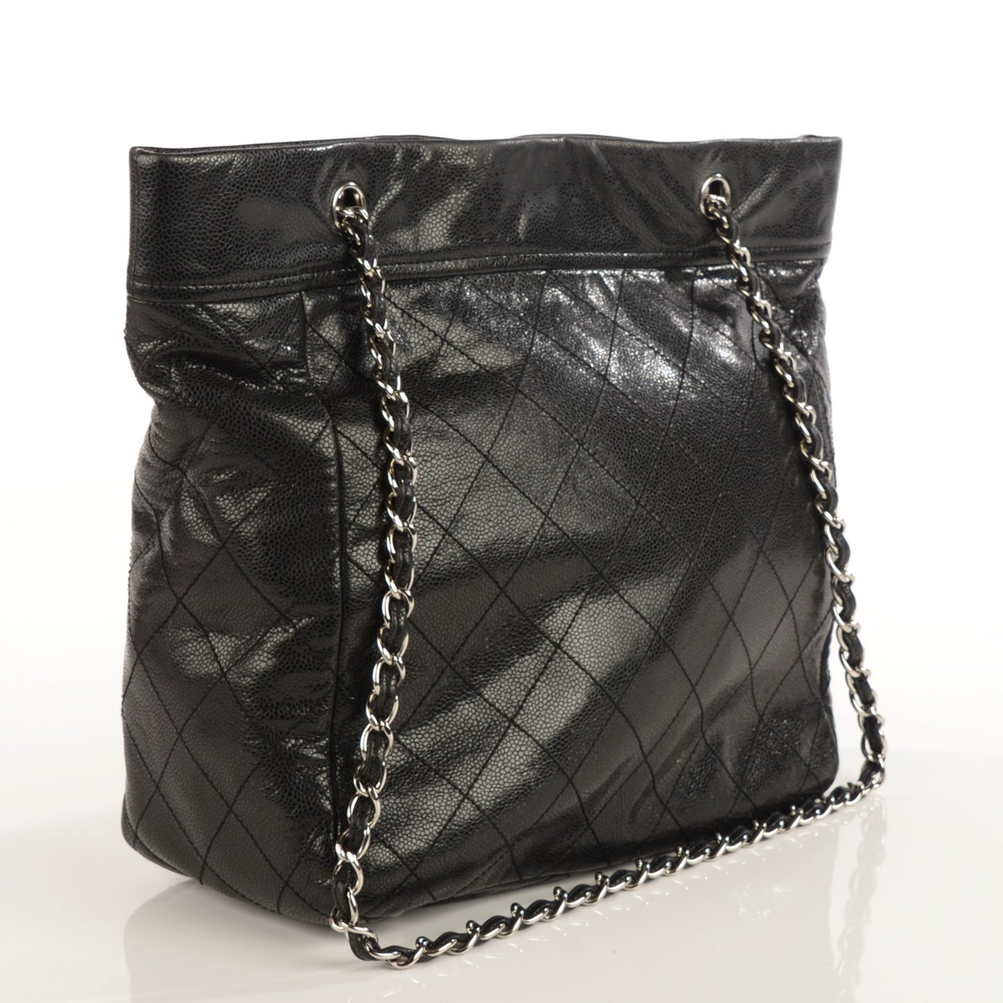 Soft Caviar Large Timeless CC Shoulder Bag Black