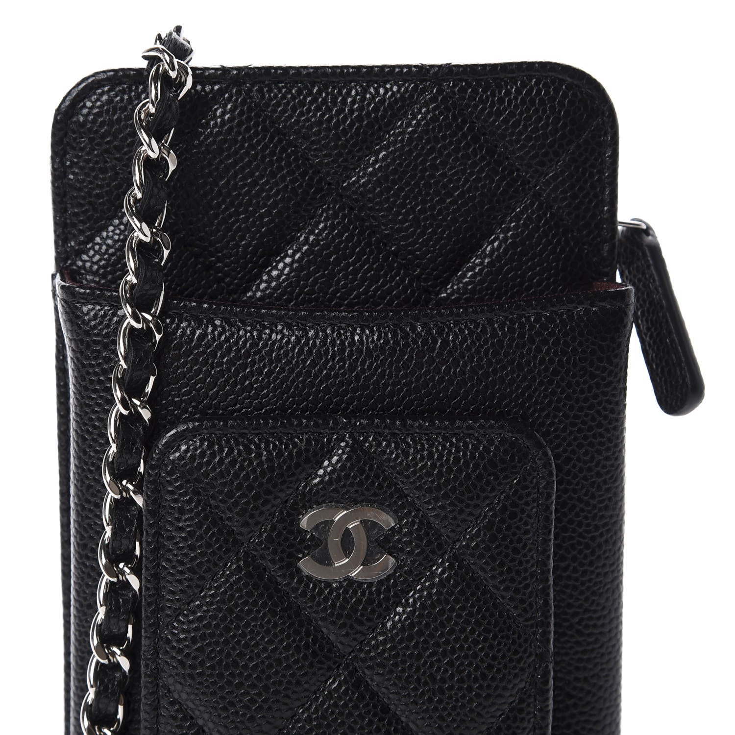 Chanel Caviar Quilted CC Phone Holder Black 11 of 12