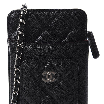 Chanel Caviar Quilted CC Phone Holder Black 11 of 12