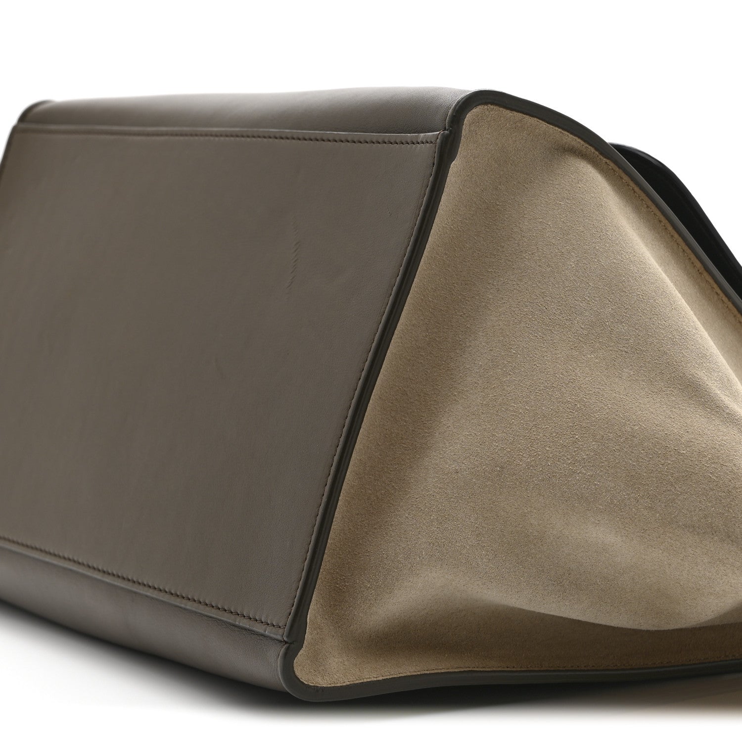 Celine Smooth Calfskin Suede Medium Tri-Color Trapeze Olive 10 of 13