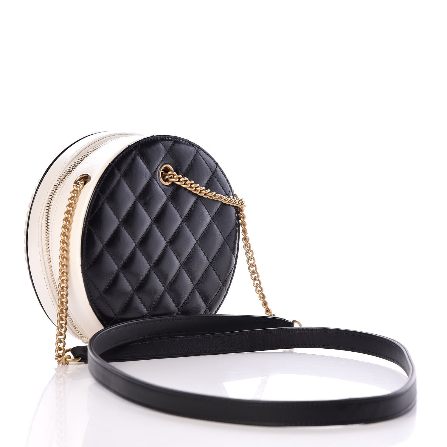 Chanel Crumpled Calfskin Cotton Small En Vogue Round Bag Black 3 of 12