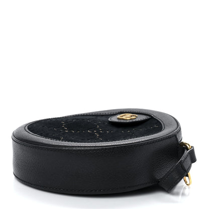 Gucci Velvet Calfskin GG Monogram Round Shoulder Bag Blue Beige 10 of 12