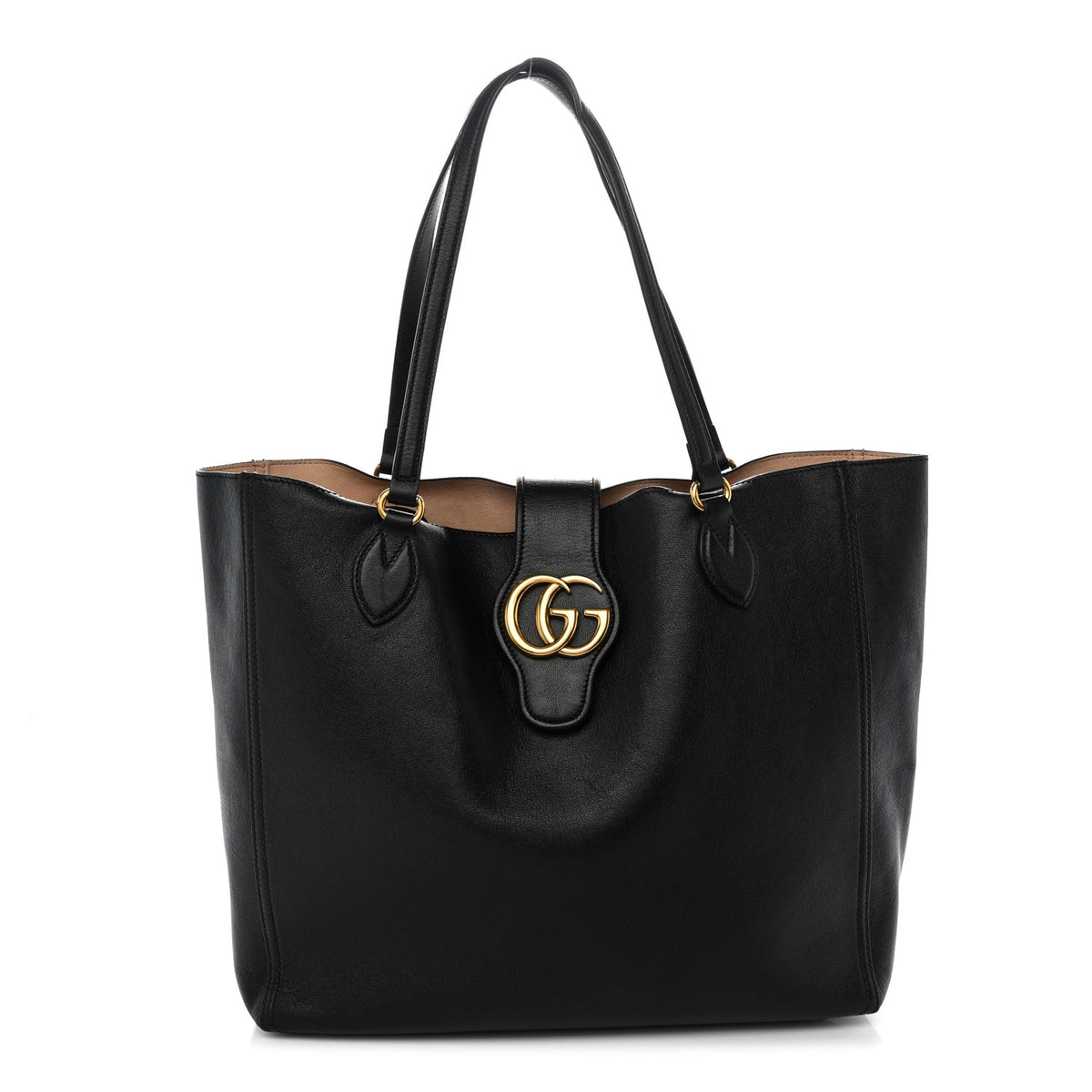 Gucci Grained Calfskin Small Dahlia Tote Black 1 of 12