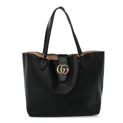 Gucci Grained Calfskin Small Dahlia Tote Black 1 of 12