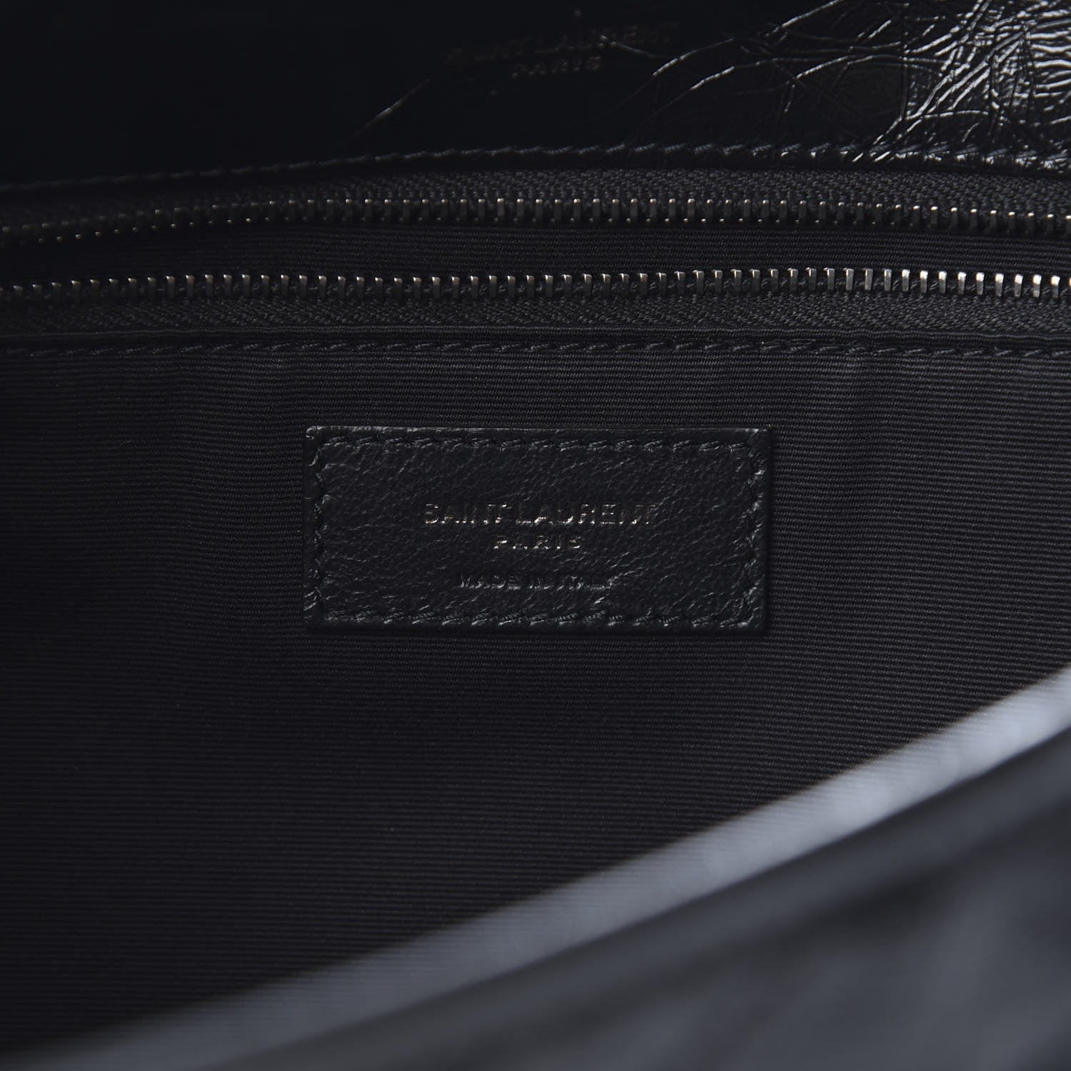Saint Laurent Crinkled Calfskin Matelasse Monogram Large Niki Chain Satchel Black 6 of 10