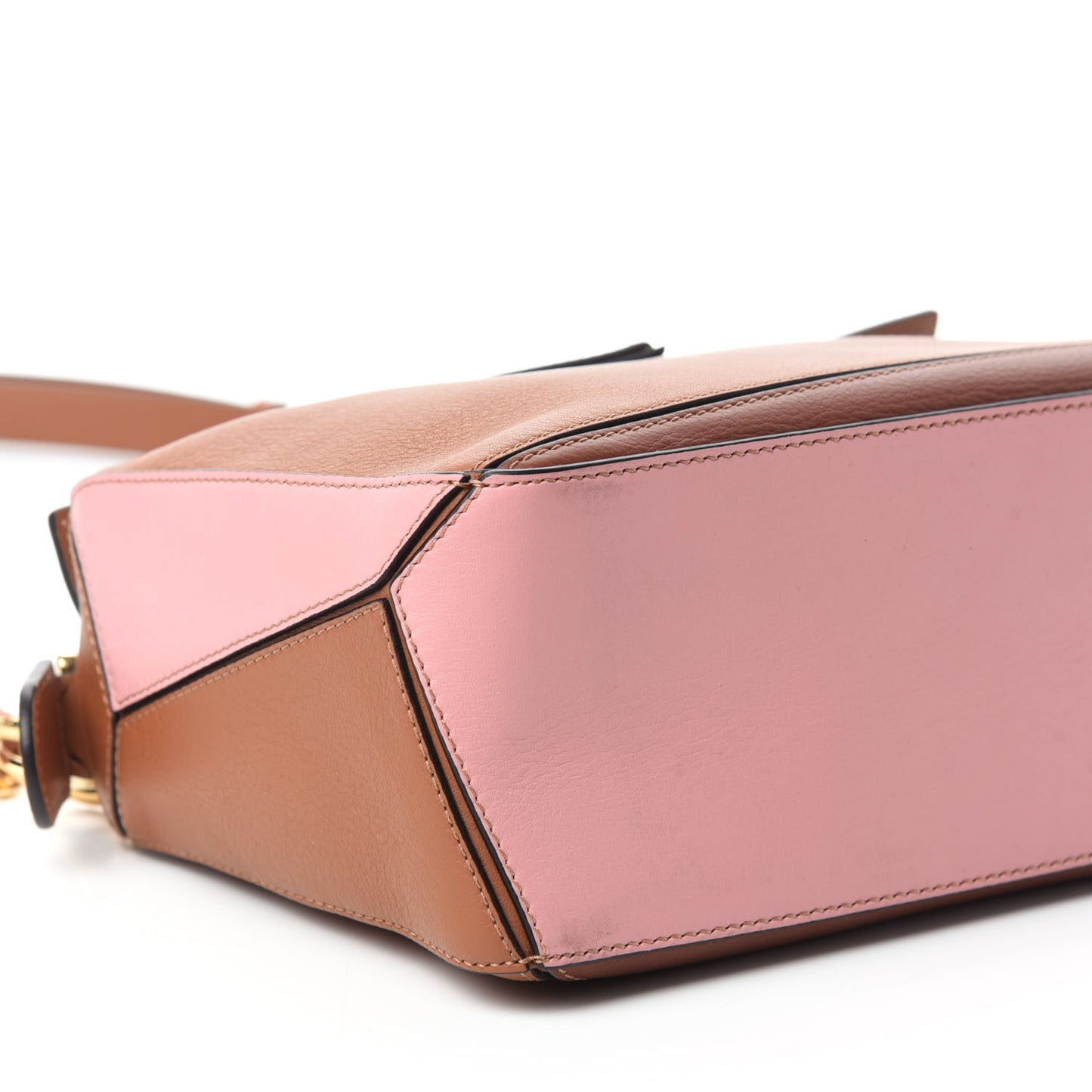 Calfskin Small Puzzle Bag Tan Medium Pink
