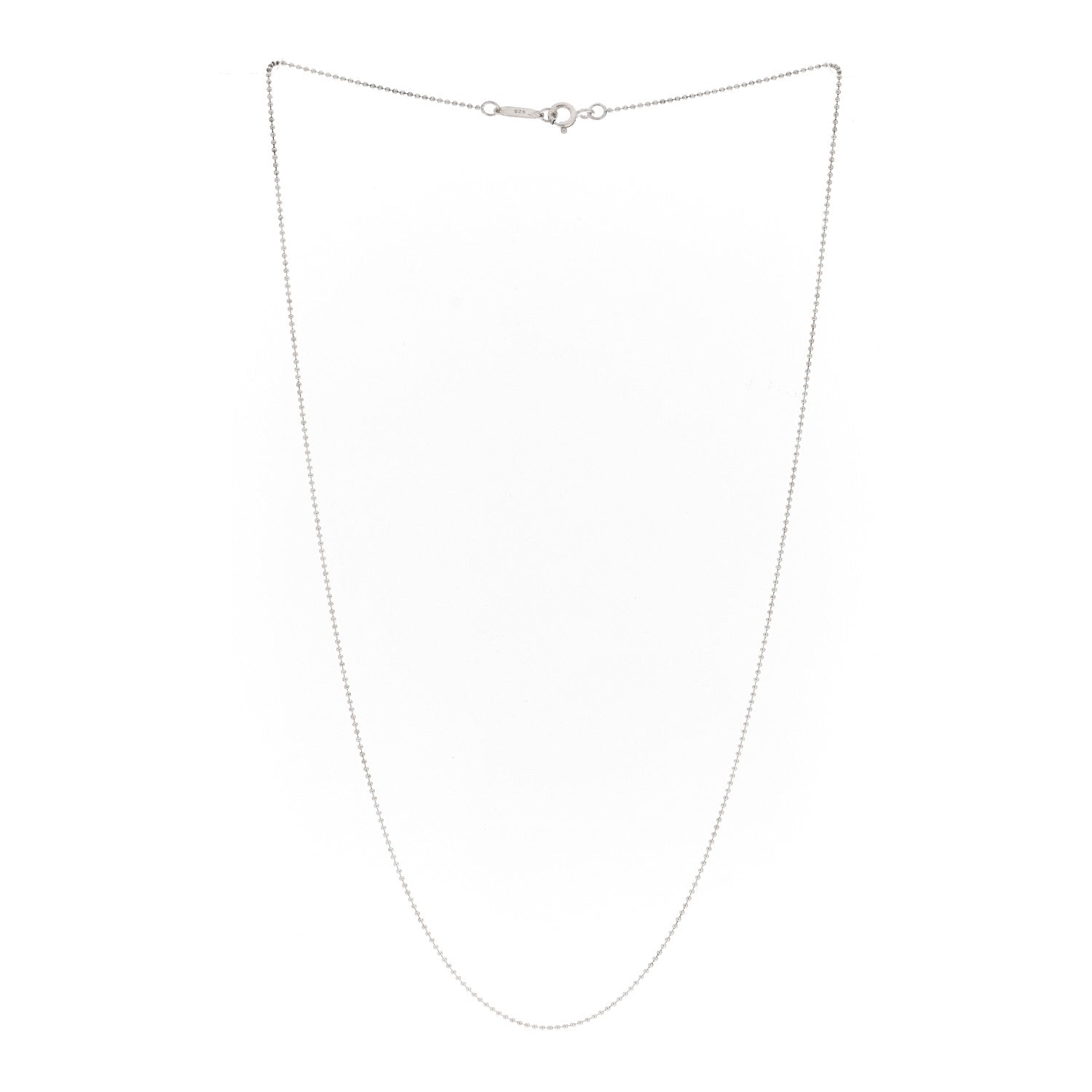 Tiffany Sterling Silver 1.2mm Bead Chain Necklace 18" 3 of 4