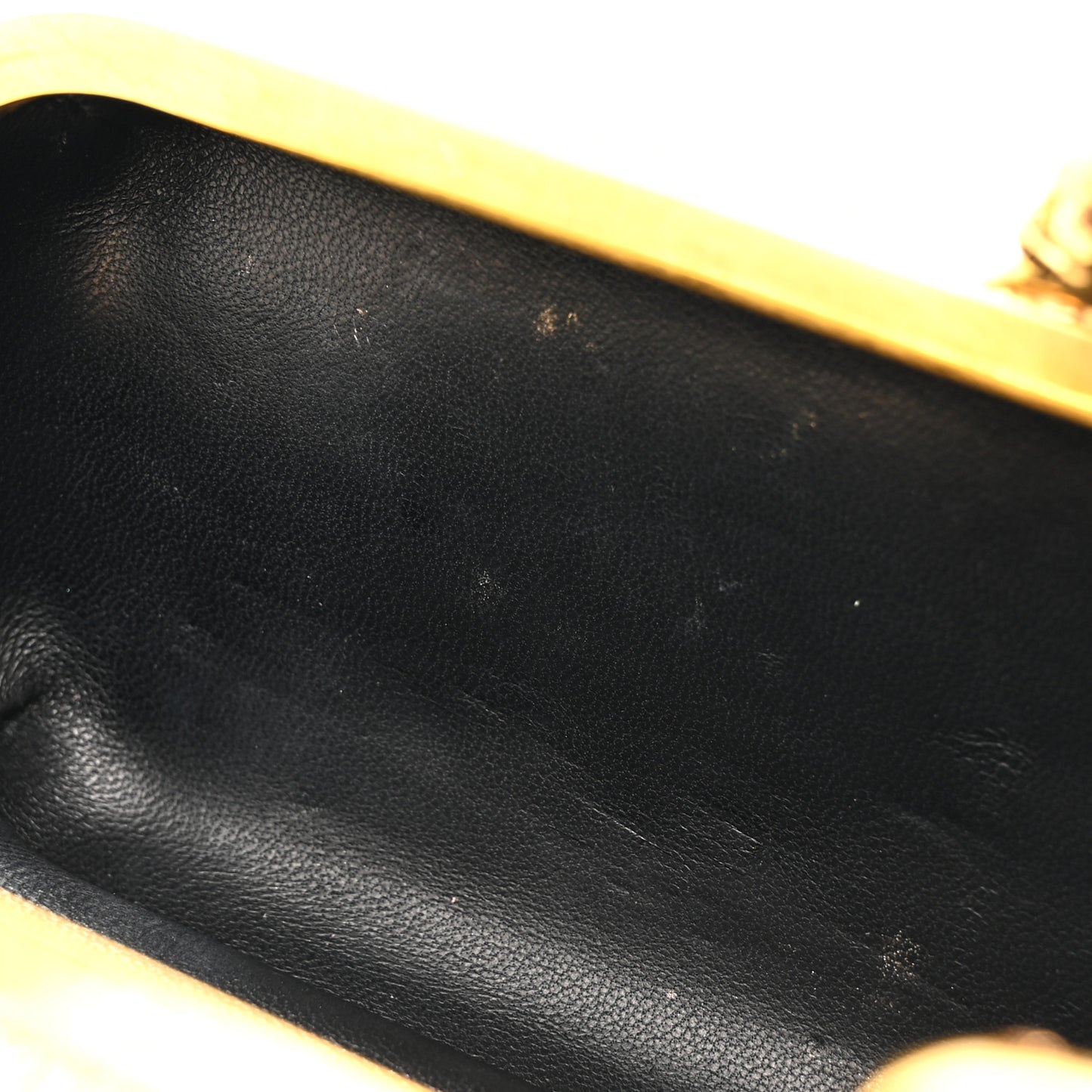 Nappa Metallic Twin Skull Box Clutch Gold