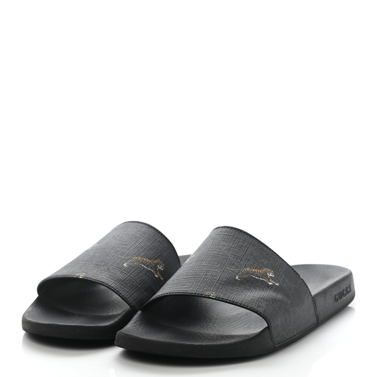 GG Supreme Monogram Tigers Mens Slide Sandals 11 Black Multicolor
