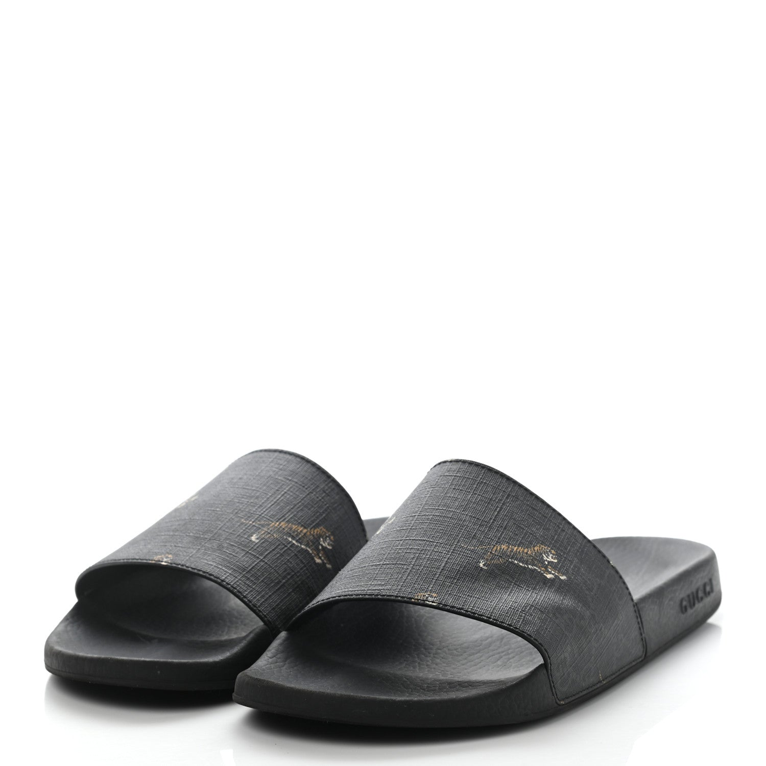 Gucci GG Supreme Monogram Tigers Mens Slide Sandals 11 Black Multicolor 3 of 9