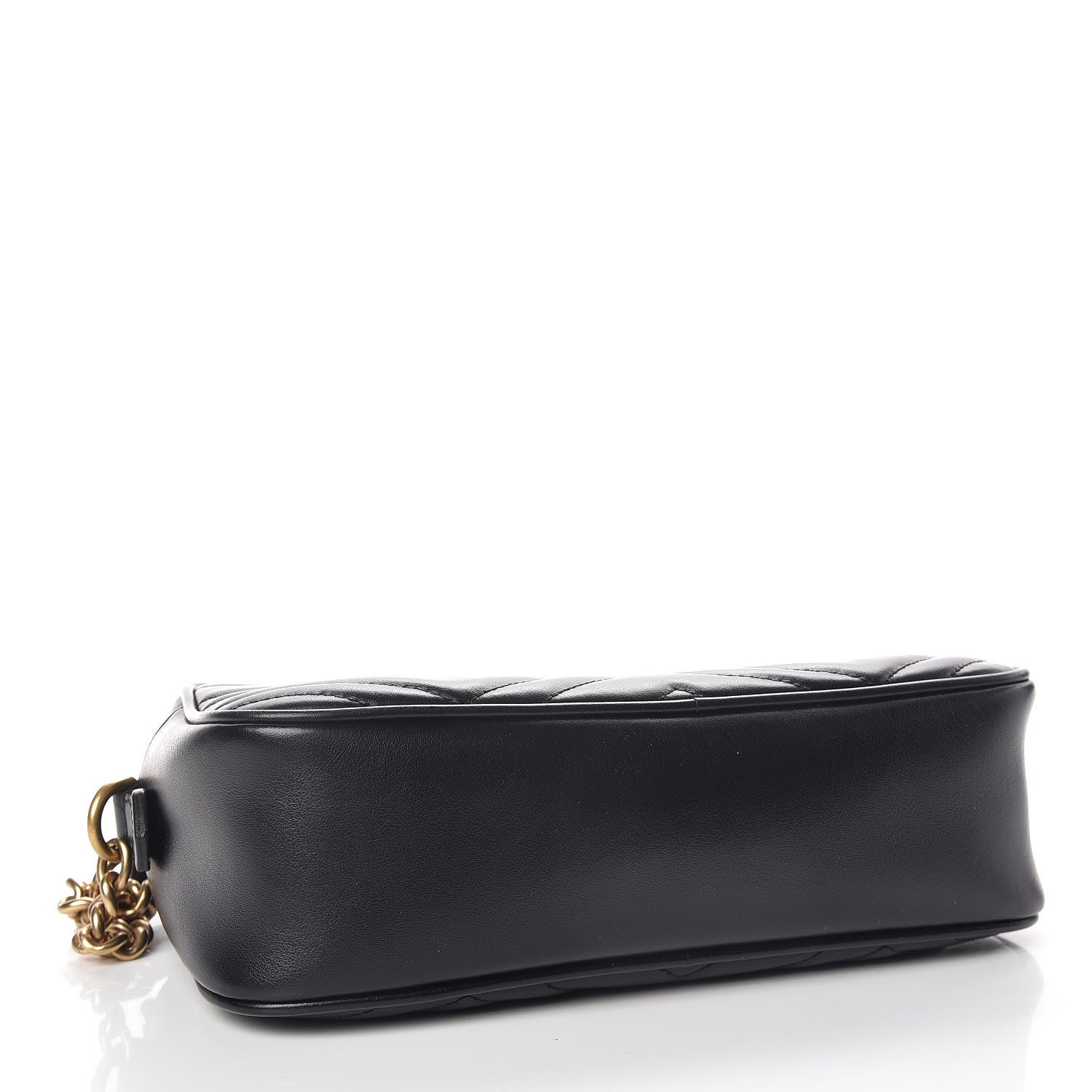 Gucci Calfskin Matelasse Small GG Marmont Chain Shoulder Bag Black 4 of 10